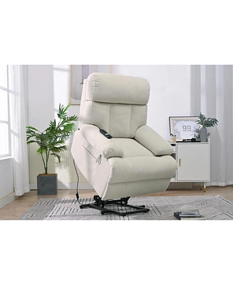 Electric Oversized Recliner Chair for Seniors and Elderly (Light Gray)