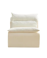 Armless Floor Chair with Backrest, Single Sofa Lounger, Living Room, Bedroom, Office