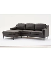94.5 inch modern style L-shaped genuine leather sofa with chaise lounge, Left Chaise