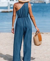Cupshe Women's One-Shoulder Wide Leg Jumpsuit