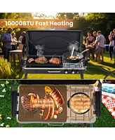 2-in-1 Gas Camping Grill and Stove with Detachable Legs