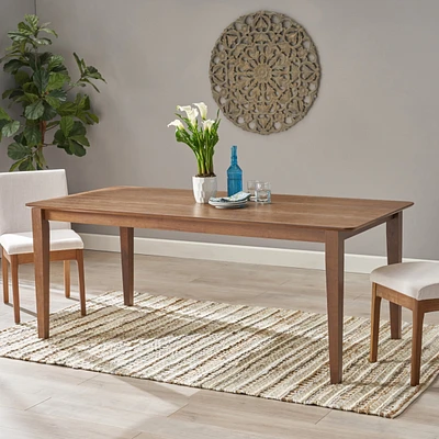 Farmhouse Dining Table With Slatted Top And Square Legs