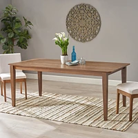 Farmhouse Dining Table With Slatted Top And Square Legs