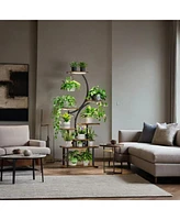 Plant Stand Indoor with Grow Lights, 8 Tiered Indoor Plant Shelf, 61" Tall Plant Stand for Indoor Plants Multiple, Metal Plant Flower Holder Stan