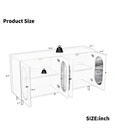 Modern Accent Sideboard Cabinet with Acrylic Doors, Freestanding Storage Cupboard Console Table for Kitchen Dining Living Room Hallway Office, Black
