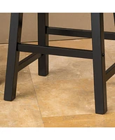 Denise Austin Toluca Walnut Saddle Counter Stool - Set of 2
