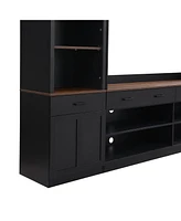 Farmhouse Entertainment Center with Bookshelf, 70" Tv