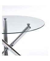 Round Glass Dining Table Chrome Leg