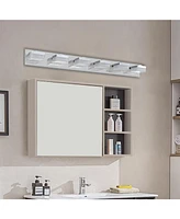 Modern 6-Light Chrome Led Vanity Mirror Light Fixture For Bathrooms And Makeup Tables