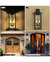 4-Light Black Outdoor Wall Light (No Bulbs)