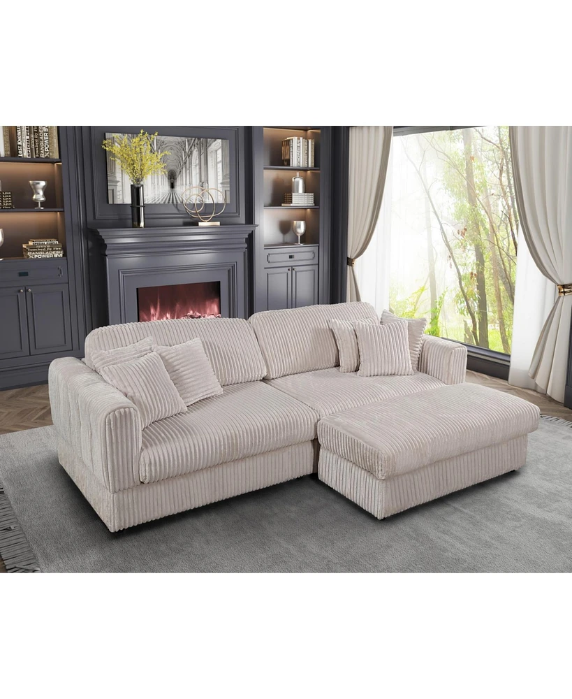 Oversized Cloud Sectional Sofa: 105" Modern Boucle Sleeper