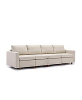 4 Seat Module Sectional Sofa Couch for living room,Seat Cushion and Back Cushion Non-Removable and Non-Washable,Cream