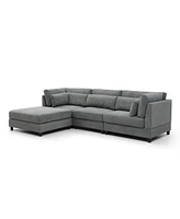 Sectional Couch with Reversible Chaise Modern L-Shape Sofa 4-Seat Corner Couch Modular Sofa with Ottoman,Grey