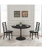 Modern Metal Dining Chairs, Set of 2 (Black)