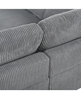 Modular Sectional Sofa with Ottoman L Shaped Corner for Living Room, Office, Spacious Space