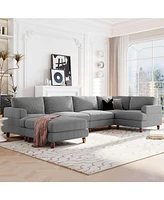 Modular Sectional Sofa with Ottoman L Shaped Corner for Living Room, Office, Spacious Space