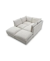 130" Modular Sectional Sofa with Ottoman