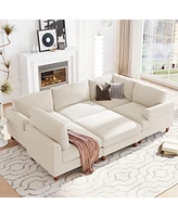 Modular Sectional Sofa with Ottoman L Shaped Corner for Living Room, Office, Spacious Space