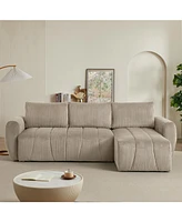 Convertible Sectional Sofa Couch, Modern Fabric 3 Seater L-Shaped Couch for Living Room, Apartment, Office, Small Space