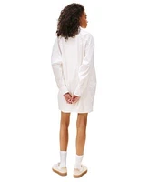 Tommy Jeans Womens Oversized Mini Shirt Dress Flag Graphic Sweater Mini Dress