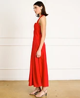 Line & Dot Women's Greta Halter Sleeveless Maxi Dress