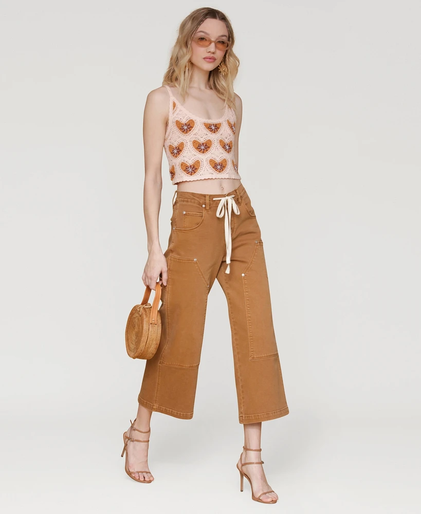 Avec Les Filles Women's Mid Rise Drawstring-Waist Pants