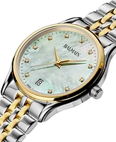Balmain Women's Swiss Beleganza Diamond (1/20 ct. t.w.) Two-Tone Stainless Steel Bracelet Watch 32mm