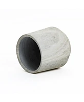 LuxenHome 2-Piece Marble Gray Ribbed Texture MgO Planter Set, Indoor and Outdoor