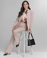 Calvin Klein Women's Textured 3/4-Sleeve One-Button Jacket