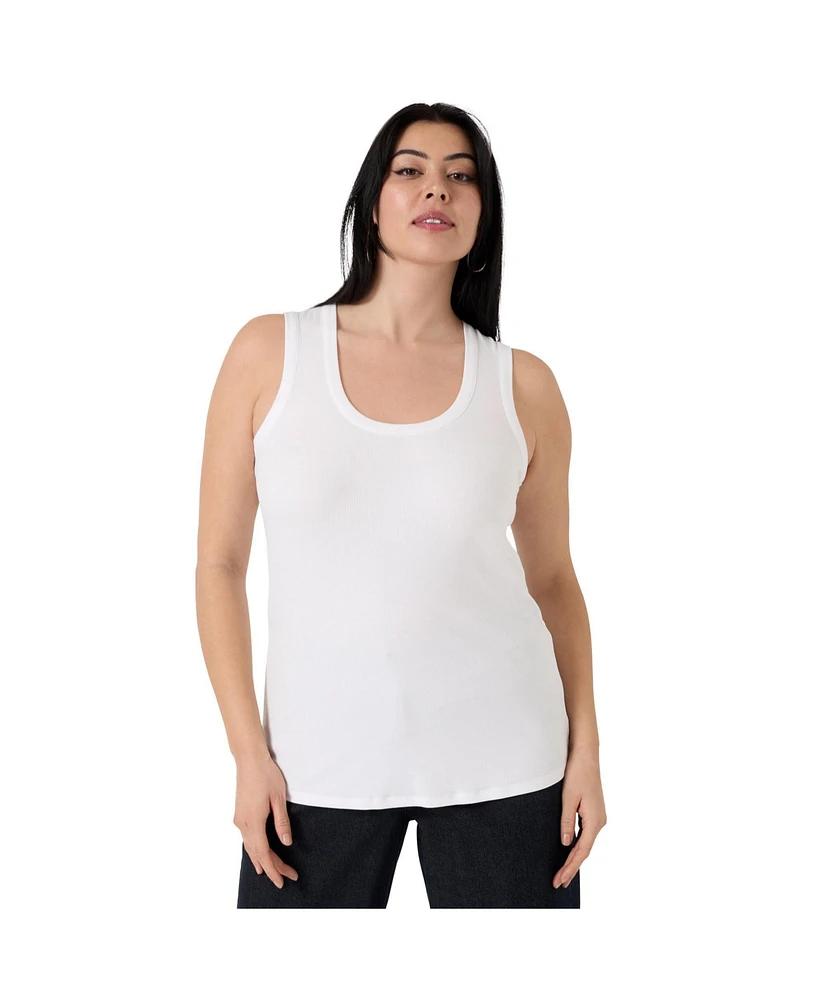 June + Vie Plus Ribbed Scoopneck Tank Top
