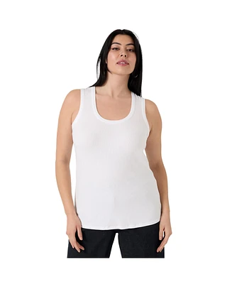 June + Vie Plus Ribbed Scoopneck Tank Top