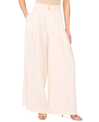 CeCe Women's High-Rise Pleated Wide-Leg Pants