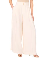 CeCe Women's High-Rise Pleated Wide-Leg Pants