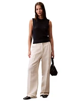 Calvin Klein Jeans Women's Cotton Open-Stitch Tank Sweater