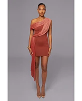 Jluxlabel Women's Asymmetric Drape Mini Dress