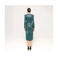 Nissa Women's Sequined Ruffle-Detail Midi Dress