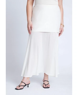 Eloquii Plus Mixed Media Skirt