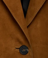 Mango Women's Lapelled Suede Coat