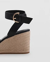 Mango Women's Crisscross Straps Wedge Sandals