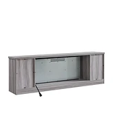 75" Fireplace Tv Stand for TVs up to 80",with 44" Electric Fireplace