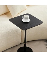 Mdf with metal feet, square shape, located in living space and lounge area, black