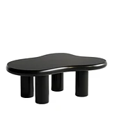 Modern Cloud Coffee Table with Solid Legs (Black)