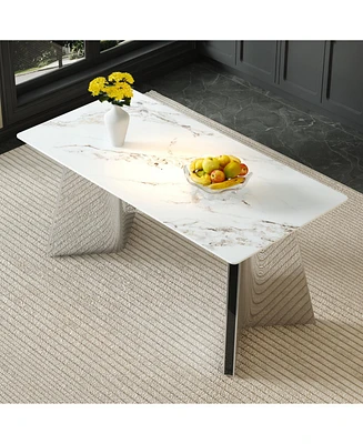 Luxurious Jade Slab Dining Table with Butterfly Legs