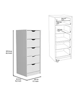 Five Drawer Standard Chest for Bedroom Storage and Clothes Organization