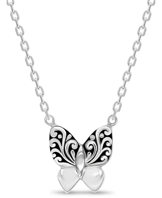 Devata Butterfly Filigree Chain Necklace, 16 in adj to 18 in