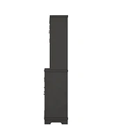 Black Farmhouse Coffee/Wine Bar Cabinet with Storage