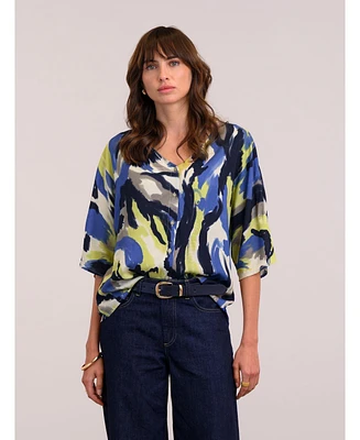 Celtic & Co. Women's V Neck Drape Blouse