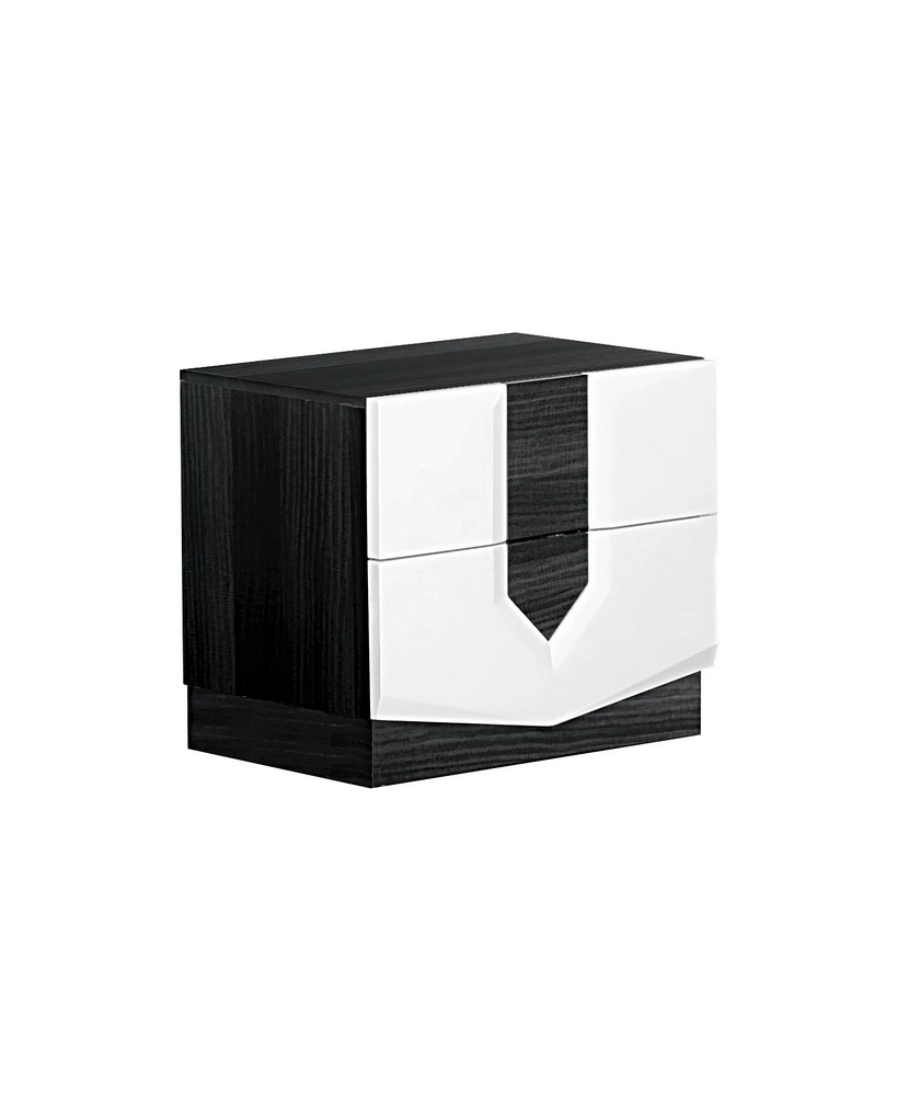 Wooden Two-Drawer Nightstand with Elegant Storage