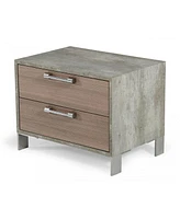 Two Drawer Nightstand with Storage for Bedroom Bedside Table with Drawers