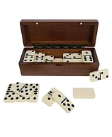 We Games Double 6 Dominoes in Magnetic Wooden Box